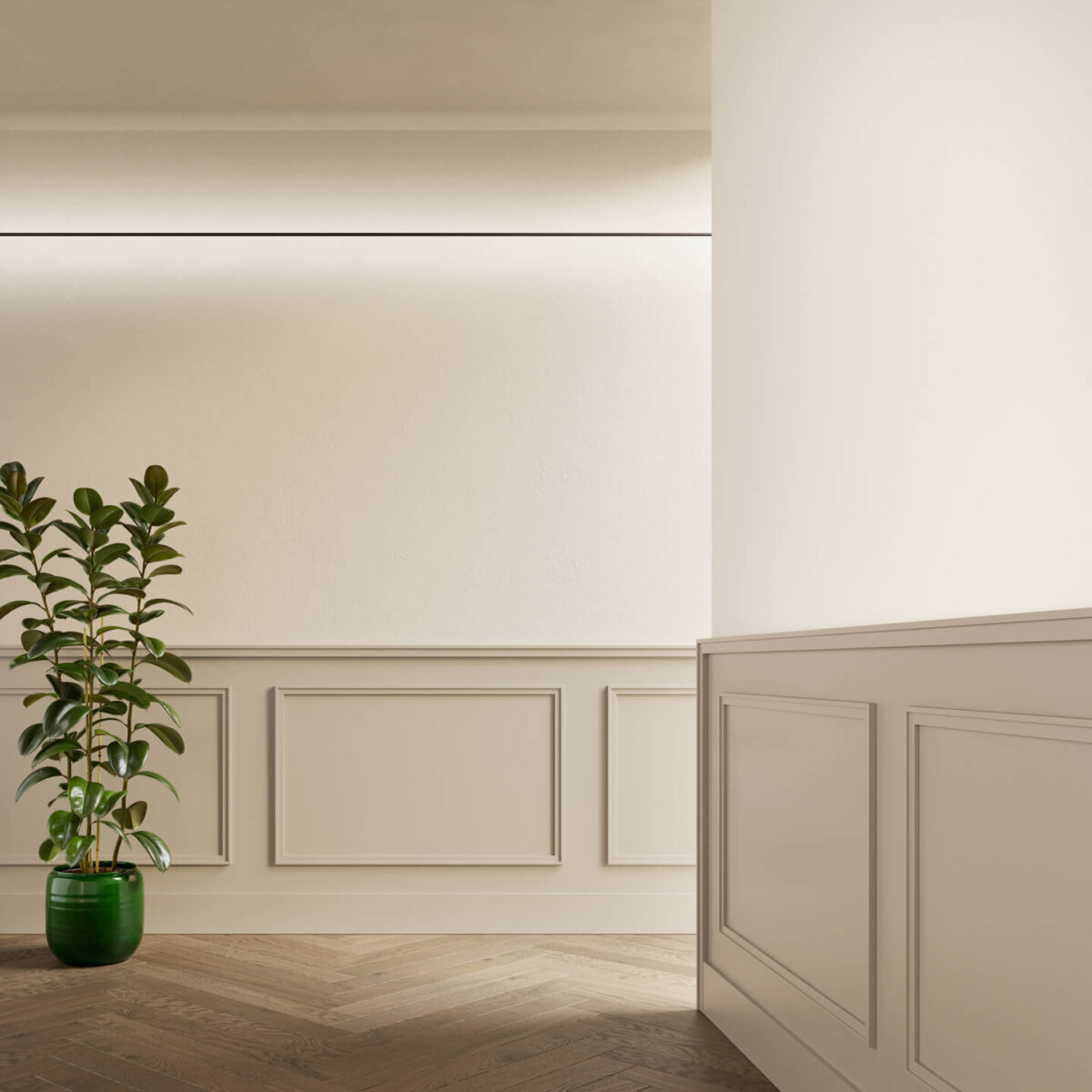 Boiserie Living pannello liscio NCS 5005 Y50R