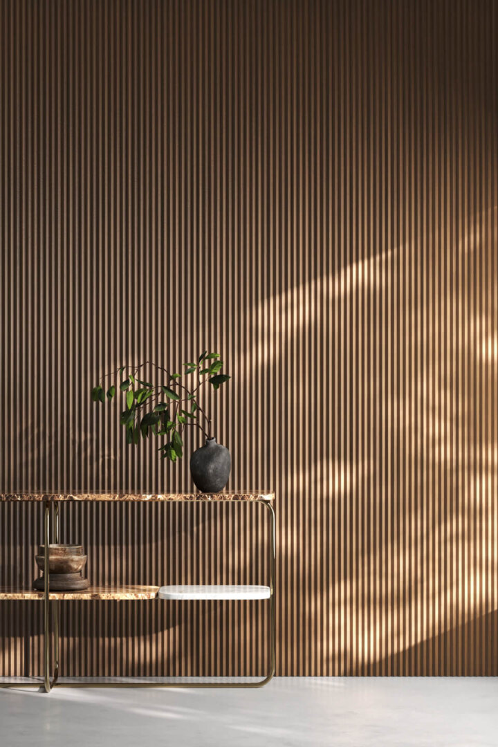 Boiserie Plissé Noce chiaro Boiserie VERTICAL Plissé Noce chiaro