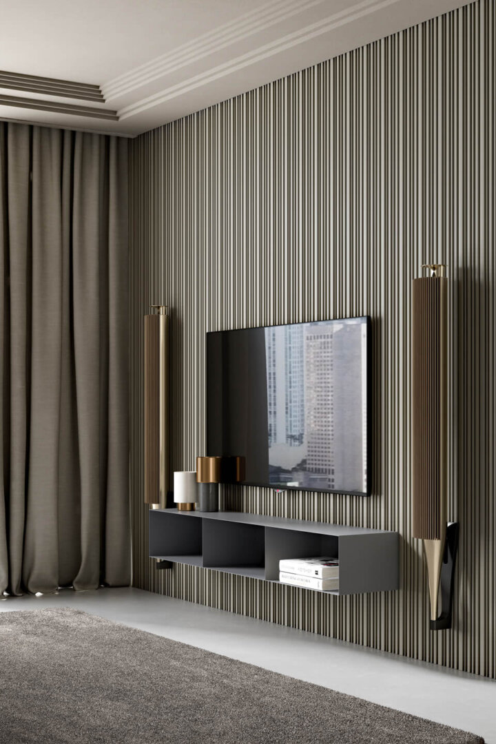 Boiserie Random RAL7039 Boiserie VERTICAL Random RAL7039